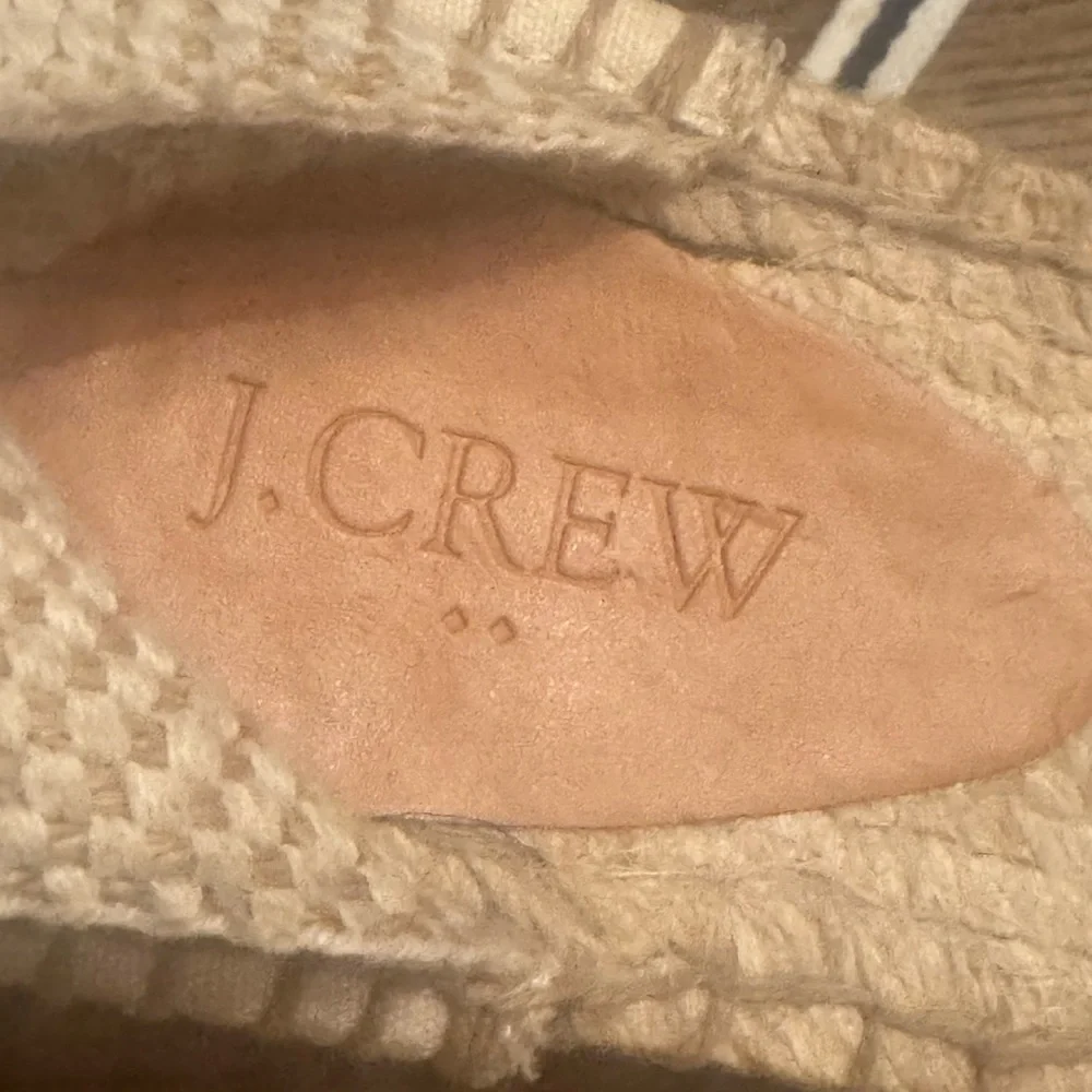 J.Crew D’Orsay Espadrille Women’s Stripe Lace Up Sandal Navy Cream Size 8